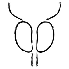 prostatitis icon, brush strokes, vector illustration on white background.