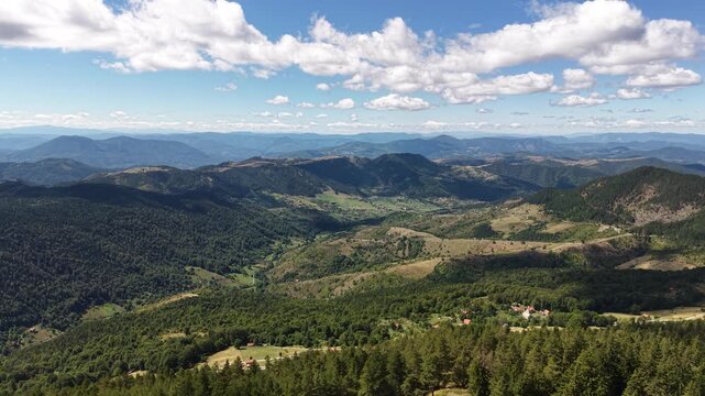 Zlatibor Mountain, Serbia. Drone View of Beautiful Landscape From Townik Peak
