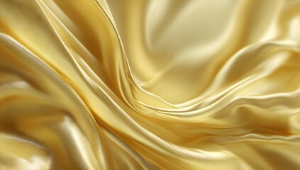Fototapeta premium Luxurious flowing golden fabric with elegant folds and shimmering highlights creating a rich opulent texture and sophisticated background