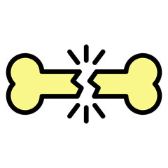Bone Fragment Vector Filled Icon Design