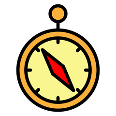 Compass Vector Filled Icon Design