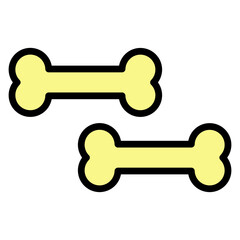 Fossil Bone Vector Filled Icon Design