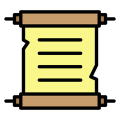 Ancient Scroll Vector Filled Icon Design