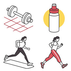 running man and woman Illustration of person meditating with leaves and calm background, vector wellness concept.