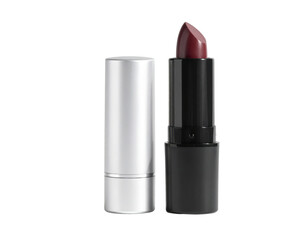 Obraz premium A sleek lipstick tube featuring a rich burgundy shade, showcasing its stylish casing and prominent color.
