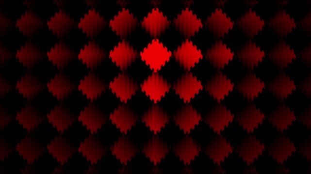 Vibrant red geometric diamond pattern with light gradient and depth, 3d modern abstract futuristic design