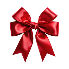 Fototapeta premium A vibrant, digitally rendered, close-up of a luxurious, deep red, satin bow isolated on black