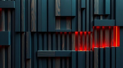 red brick wall with black background