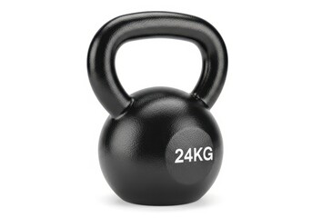 Shiny black 24kg kettlebell for intense strength training and full body workouts