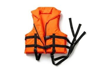 Bright orange life vest with adjustable straps for water safety and outdoor adventures