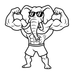 vector illustration of a cartoon boxer