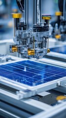 A machine that is working on a solar panel