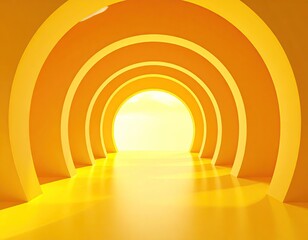 Obraz premium Radiant yellow arches lead to bright light