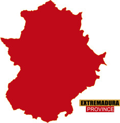 Solid map of Extremadura Province of Spain in national color