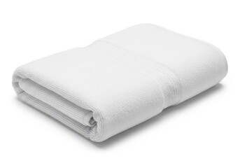 Clean white folded towel product shot isolated on white surface for ecommerce