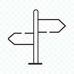 Signpost vector icon in line style design for website design, app, UI, isolated on white background. Editable stroke. Vector illustration.  © Ankita