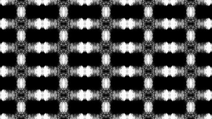 Seamless Monochrome Distressed Kaleidoscope Plaid Pattern Background
