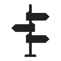 Direction signpost vector icon illustration road guide symbol.