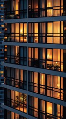 A view of a city at night from a high rise apartment building
