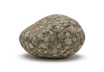 Close-up textured natural stone object with shadow on isolated photography