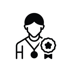 Black solid icon for superior achievement