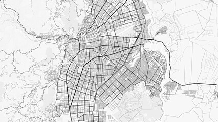 Obraz premium Cali City Map. Minimalist black and white line art poster for printing, wallpaper, wall art for home and office decor