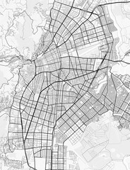 Cali City Map. Minimalist black and white line art poster for printing, wallpaper, wall art for home and office decor