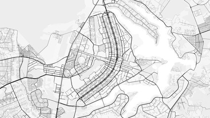 Obraz premium Brasilia City Map. Minimalist black and white line art poster for printing, wallpaper, wall art for home and office decor