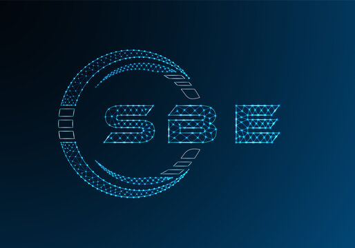 SBE low poly letter logo vector design. SBE lower poly logo design. Low poly logo.