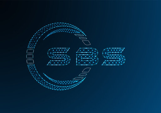 SBS low poly letter logo vector design. SBS lower poly logo design. Low poly logo.