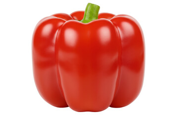 Vibrant red bell pepper isolated, fresh vegetable on transparent background for healthy eating and cooking