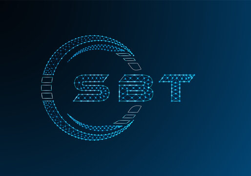 SBT low poly letter logo vector design. SBT lower poly logo design. Low poly logo.
