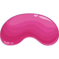 Glossy Pink Jelly Bean Candy With A Smooth Curved Shape And Highlighted Reflections Against A Transparent Background Ideal For Confectionery And Sweet Themes