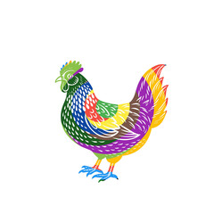 rooster isolated on white background