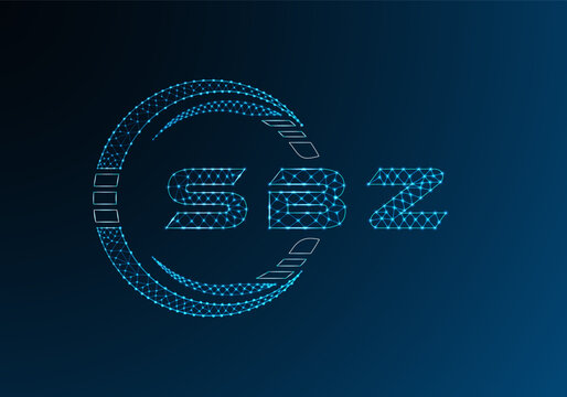 SBZ low poly letter logo vector design. SBZ lower poly logo design. Low poly logo.