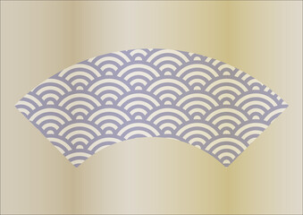 レトロな雰囲気の扇の背景・伝統の柄・青海波