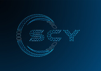 SCY low poly letter logo vector design. SCY lower poly logo design. Low poly logo.