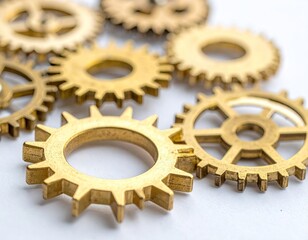 Gleaming gears interlocked, precision & connection