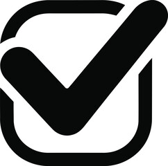 Checkmark Symbol in a Rounded Square A Classic Graphic for Approval Confirmation Selection or Task Completion in User Interfaces and Visual Designs