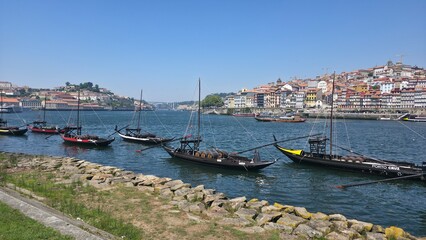 landscape and detail of the city of porto, portugal