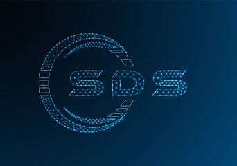 SDS low poly letter logo vector design. SDS lower poly logo design. Low poly logo.