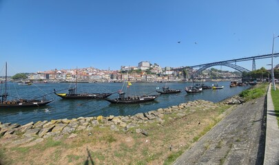 landscape and detail of the city of porto, portugal