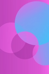 overlapping circles with a vibrant gradient background in shades of pink and blue