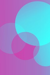 abstract background with overlapping transparent circles in shades of blue and pink