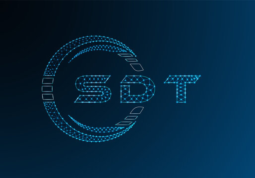 SDT low poly letter logo vector design. SDT lower poly logo design. Low poly logo.
