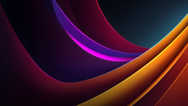 Abstract flowing waves of vibrant purple pink orange and yellow hues create a dynamic and energetic visual background with smooth gradients and soft lighting