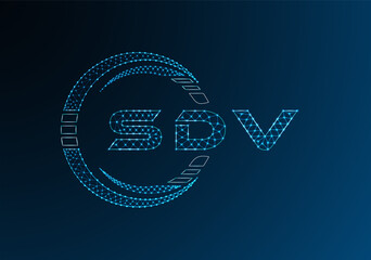 SDV low poly letter logo vector design. SDV lower poly logo design. Low poly logo.