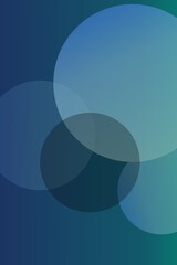 overlapping translucent circles on a gradient blue and green background