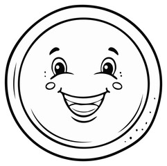 Cartoon Style Smiling Plate for Coloring or Design projects Cheerful Expression