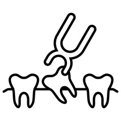 Tooth Extraction Outline Icon